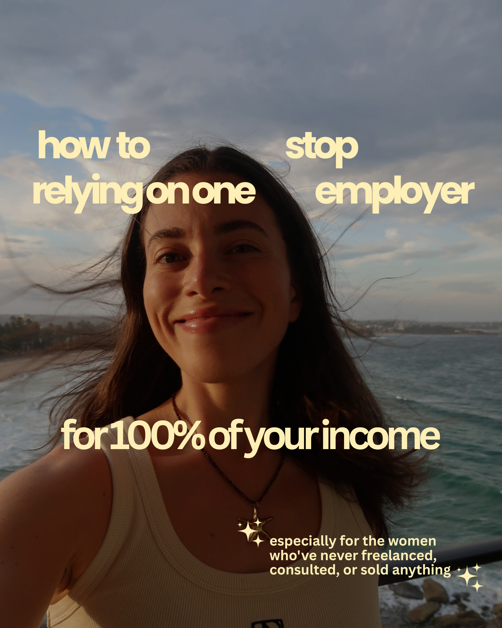 How to stop relying on one employer for 100% of your income. Especially for the women who've never freelanced, consulted, or sold anything.