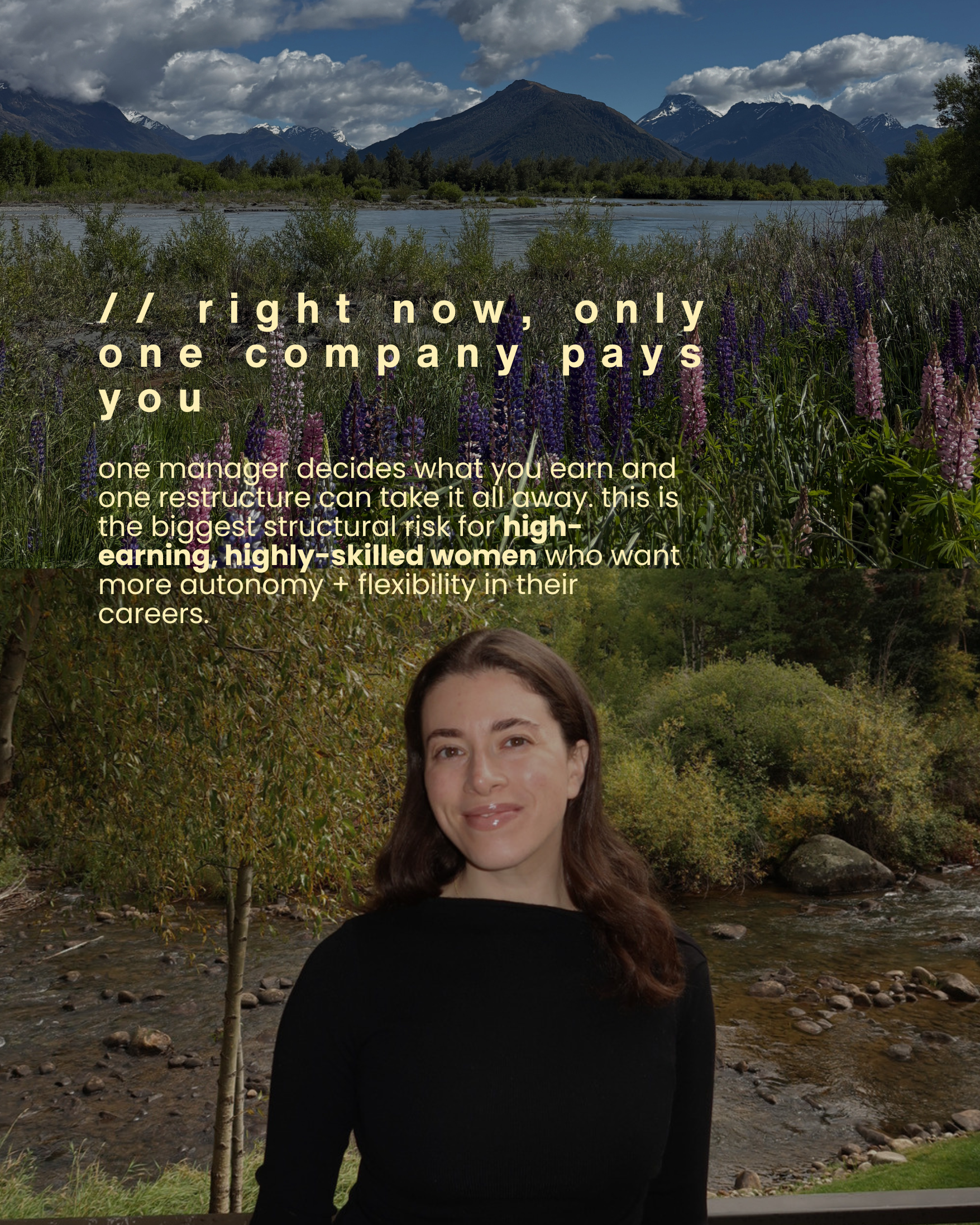 Right now, only one company pays you. One manager decides what you earn and one restructure can take it all away. This is the biggest structural risk for high-earning, highly-skilled women who want more autonomy and flexibility in their careers.